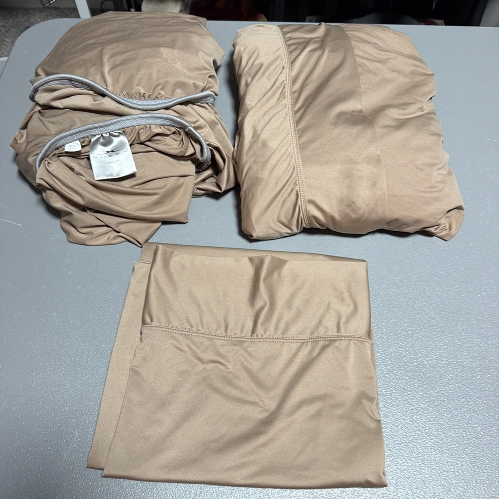 Sheex Performance Sheet Set Flat, Fitted, 1 Pillowcase Tan Stretchy Luxury
